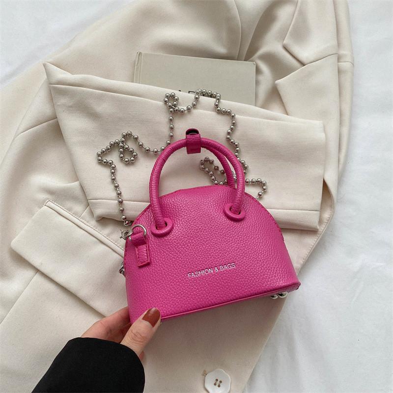 Модная Сумка-Ракушка 2023 Лето Новая Повседневная Сумка через Плечо для Поездок на Работу Ретро Сумка-Клатч Сумка-Ракушка Женская Уличная Мода Черный маджента