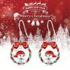 Style Christmas Snowman Bow Circle Drop, Hook Earrings Jewelry Gift 1 Pair