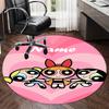 Custom Name The Powerpuff Girls Printed Round Rug Carpet Chair Rug Area Rug Entryway Doormats,for Office Chair Living Room Bedroom Kitchen Room.
