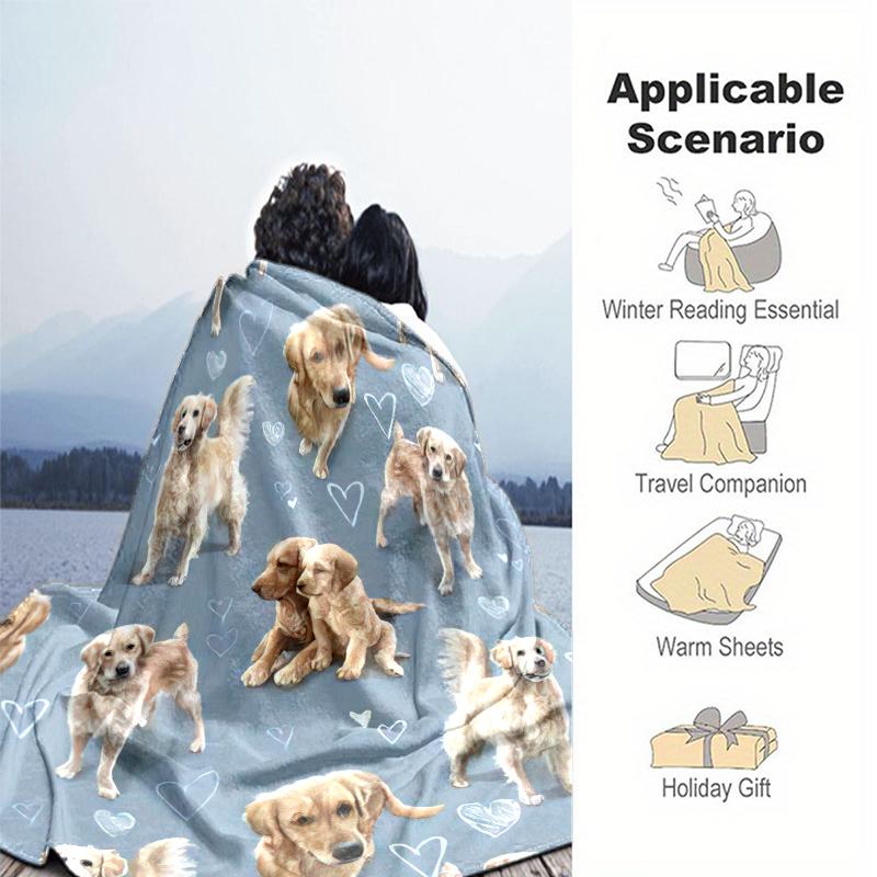 1PC Dog cute printed blanket, all season lightweight home office outdoor nap multifunctional blanket A15
