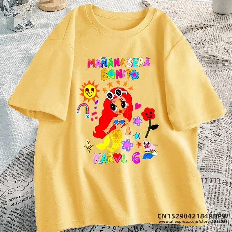 

Футболка Karol G Manana Sera Bonito, футболка «Завтра будет хорошо» для женщин, футболка унисекс La Bichota, летняя хлопковая женская футболка с одним вырезом 4XL