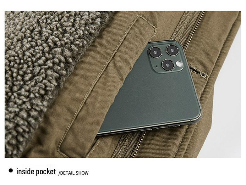 Men's Lambswool Coat: New Style Autumn/Winter Thick Velvet Warm Cotton Workwear Jacket