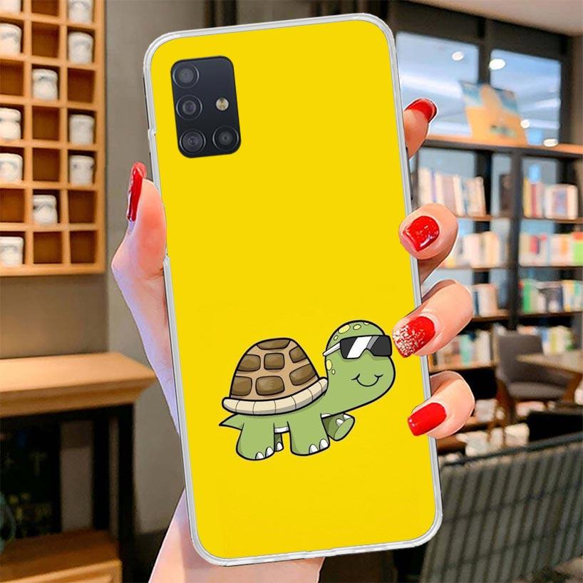 Cartoon Sea Turtle Tortoise Cover Phone Case For Samsung Galaxy A12 A22 A32 A52 A72 A02S Phone Case Note 20 Ultra 10 S10 Plus A5