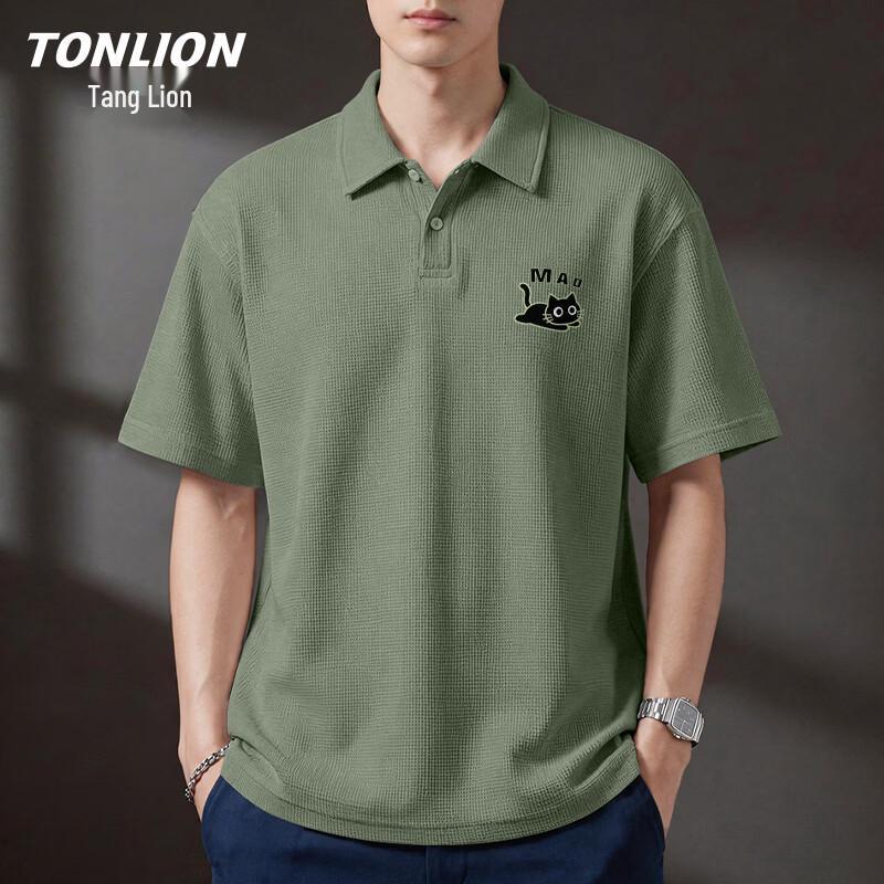

Мужская летняя футболка-поло с коротким рукавом TonLion 5XL