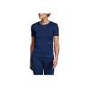 Adidas Stella McCartney Solid Color Letter Logo Round Neck Pullover Short Sleeve T-Shirt Women Tops Navy-Blue EA2216