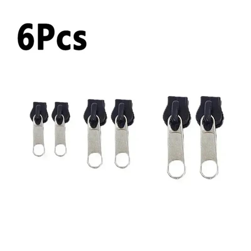 Black 6pcs Instant Zipper Universal Instant Fix Zipper Repair Kit Replacement Zip Slider Teeth Rescue New Design for DIY Sew