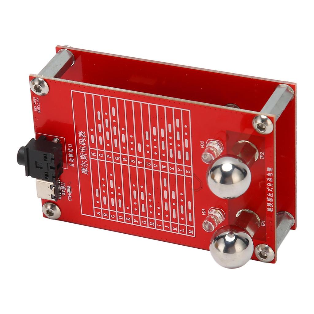 Automatic Telegraph Key 5V CW Morse Codes Key with Magnet Fixed Base for Shortwave Radio 3.5mm Output Interface
