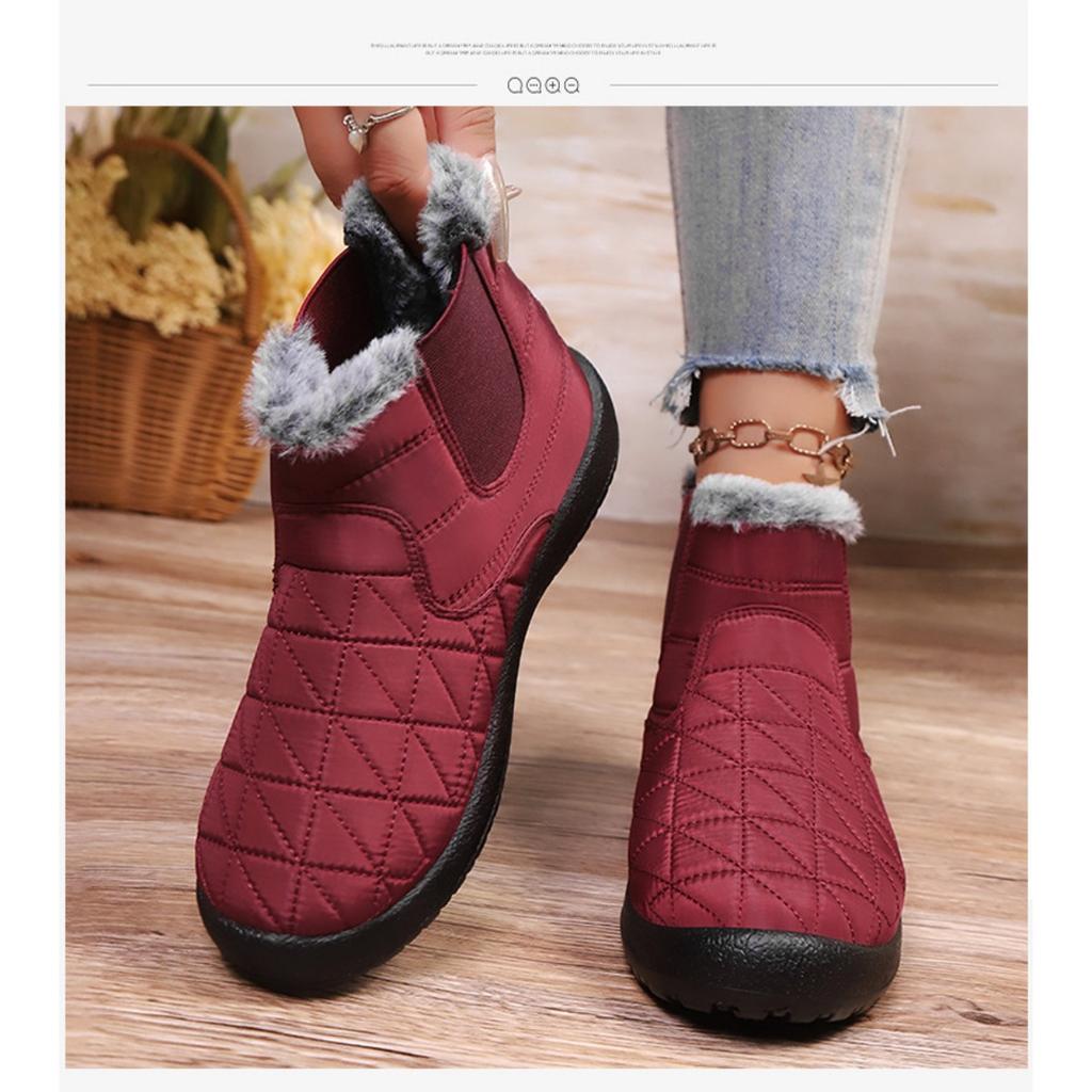 Women's Snow Boots, Winter Cotton Shoes, Cold Resistant and Warm Cotton Boots with Thick Fleece, Versatile Women's Shoes