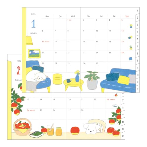 Midori Pocket Diary, 2025, B6, Weekly Dog Pattern, 22308006 (Begins January 2025)