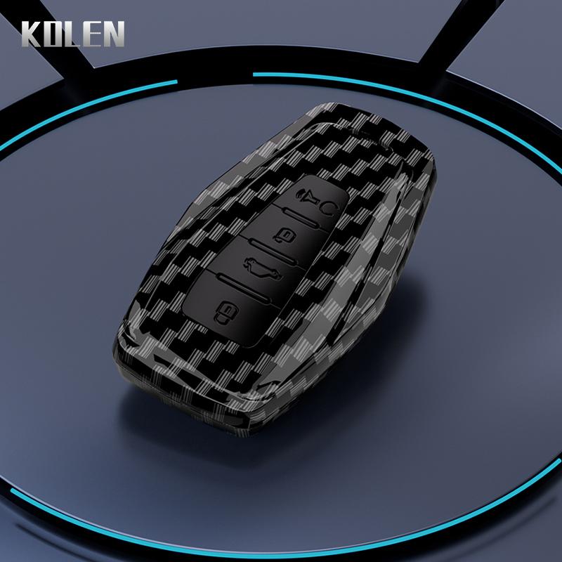 Abs Carbon Fiber Car Key Case Cover For Geely Coolray X6 Geometry C Emgrand Global Kulrey Hawk Gx7 Okavango Shell Accessories
