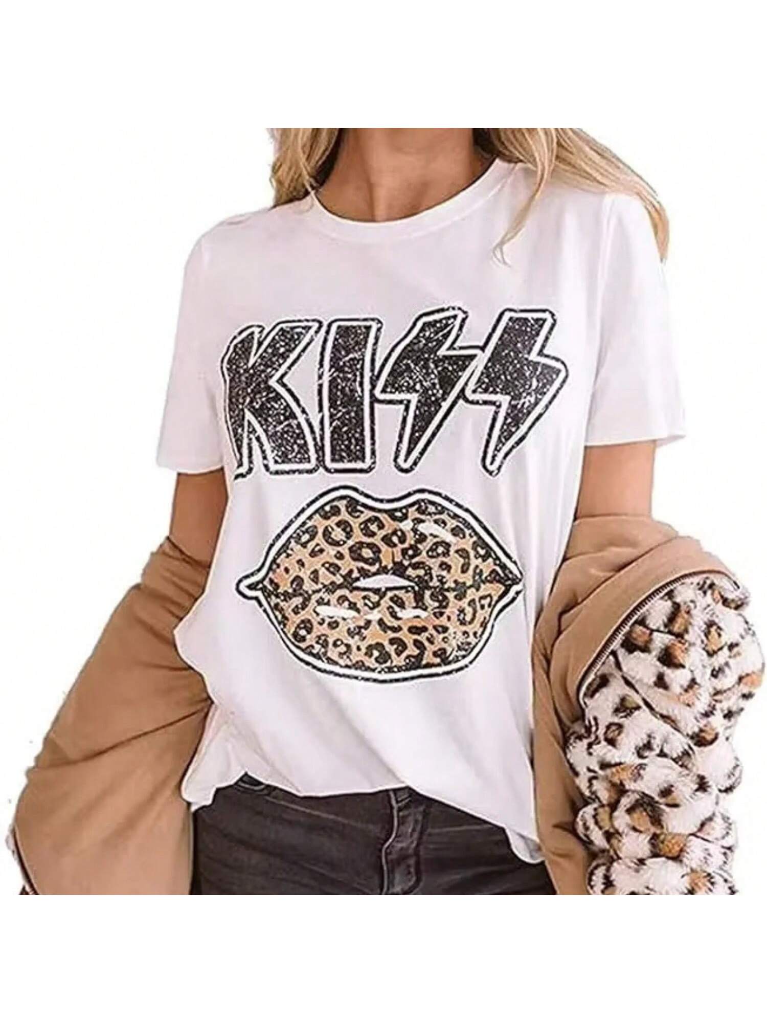 

DiankeAnt Женские приталенные футболки с коротким рукавом в винтажном стиле с рок-группами и кантри-музыкой XXXXXL