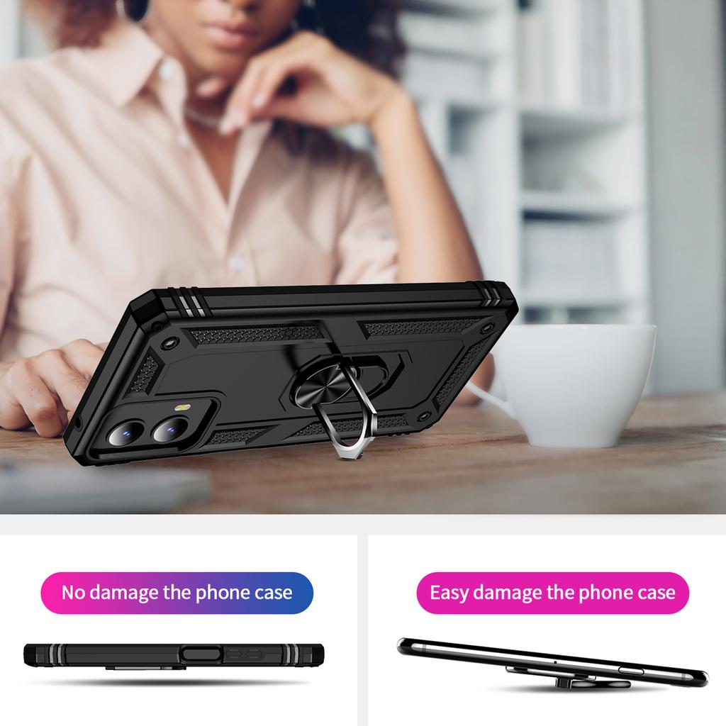 For Motorola Moto G Play 5G (2024) Case PC+TPU Anti-drop Phone Back Cover with Kickstand