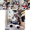 Colorful Charming Jinnew Knitted Sweater Pilot Panda Plush Keyring For Key Accessories