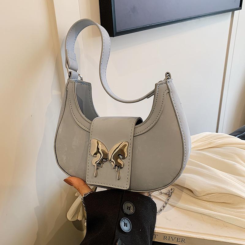 

Нішева текстурна жіноча сумка нова повсякденна модна проста сумочка іноземний стиль сумка на плече сумка-месенджер сумка-півмісяць під пахву синій