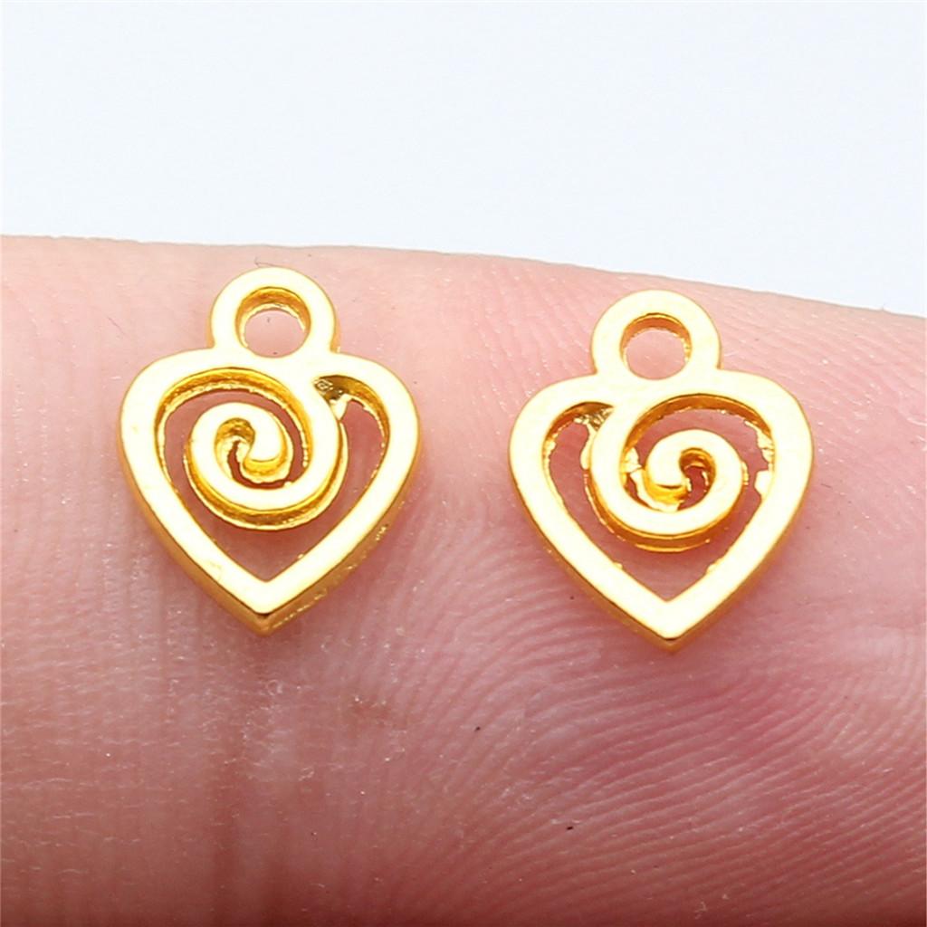 Charms Openwork Heart Pendants Vintage Jewelry Supplies QC068
