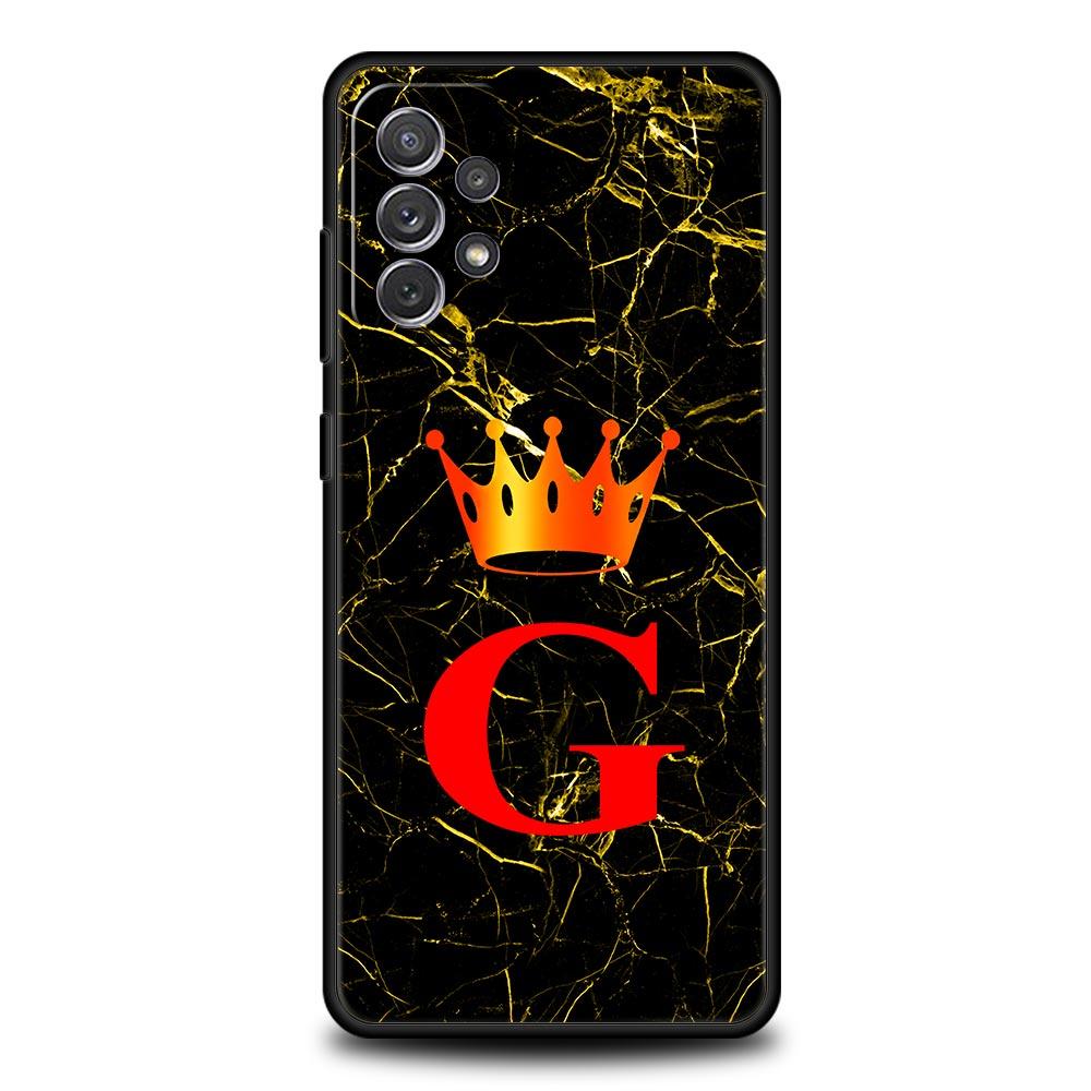 Marble Letter Phone Case for Samsung Galaxy A55 A35 A17 A07 A15 A13 A25 A51 A71 A72 A73 A32 A52 A52S A41 5G Soft TPU Shell Capas
