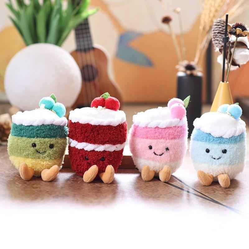 Fruitcake Plush Toy Cartoon Keychain Backpack Pendant Childrens Gift Holiday
