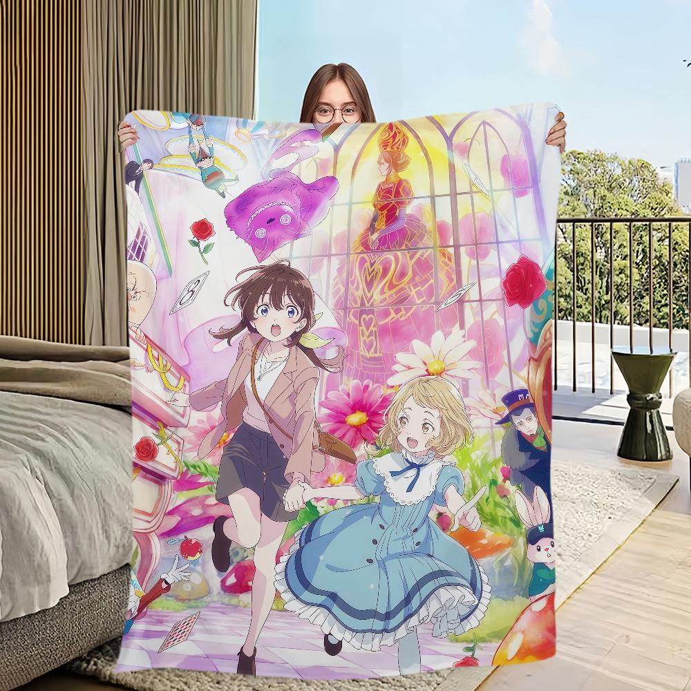 anime cartoon cute d-Dive in w-Wonderland Flannel warm soft plush blanket sofa living room hogar office bedroom travel gift home
