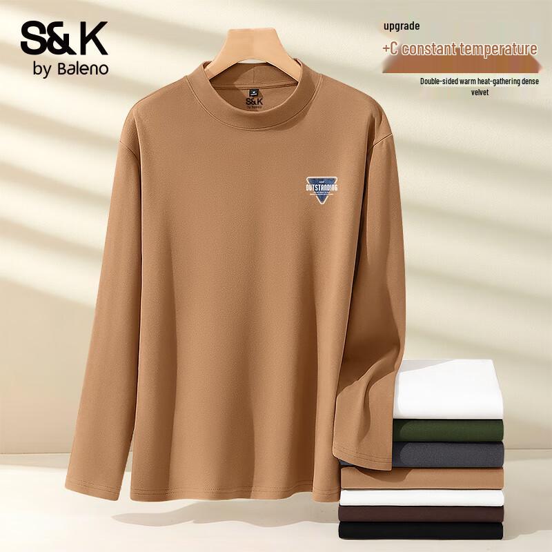 Baleno S&K Men s Fleece-Lined Mock Neck T-Shirt XL