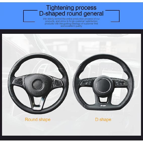 Car Steering Wheel Cover, Microfiber PU Leather Elastic Carbon Fiber Auto Steering Wheel Protector, 15 Inch Breathable Anti-Slip For Women Men, Car