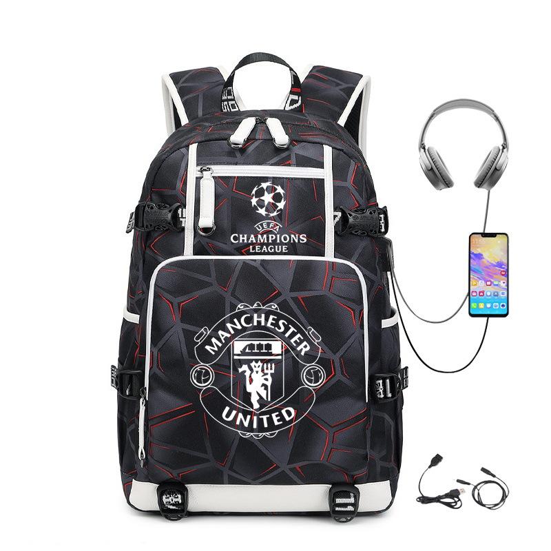 College Style Campus Leisure School Bag Printed Football Burden Reduction Ridge Protection Large Capacity Student Light Backpack