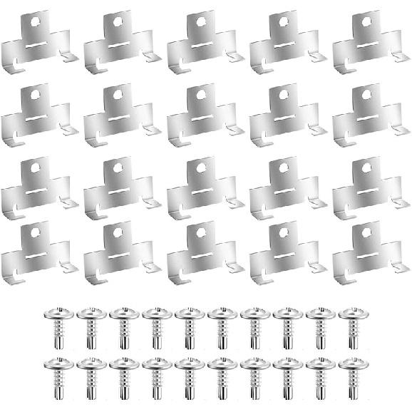 100Pcs Recessed Light Clips,304 Stainless Steel Retrofit Recessed Downlight Housing C Clips with Self Tapping Screws for 5 to 6 Inch Retrofit Cans