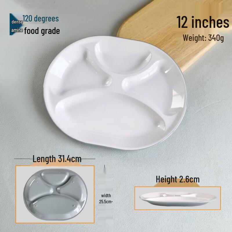 Melamine Multi-Compartment Dining Tray 12 inch