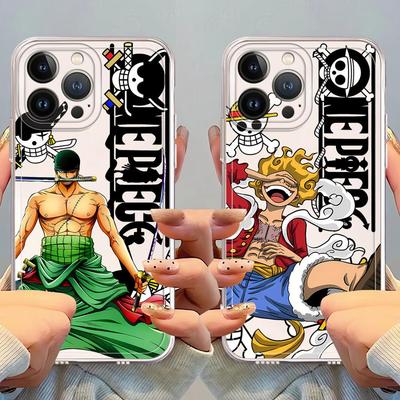 Cartoon Onepiece Soft Phone Cover Case for iPhone 17 Pro Max 13 Pro 14 Plus XR Air 7 8 12 Mini 11 15 XS Max 16