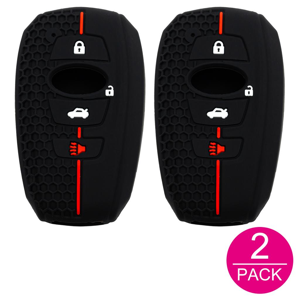 2X Silicone Car Key Fob Cover Case Holder Keychain For Subaru Forester Impreza Crosstrek Outback Xv Ascent Legacy Brz Wrx Gr86