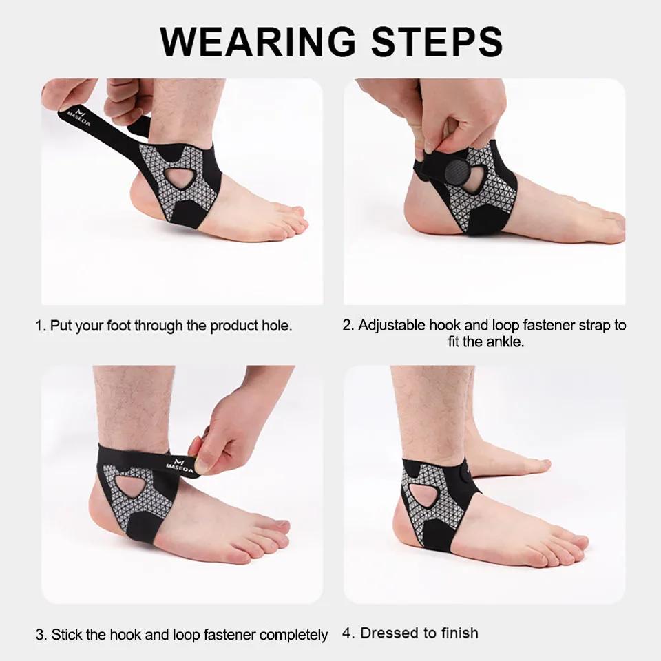 Durable And Safe 2 Pcs Sports Ankle Support Bandage Ankle Brace Nylon Ankle Compression Support Gym Fitness Basketball Football Running