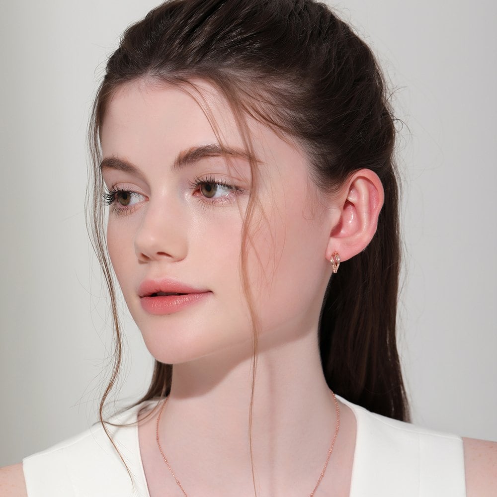 [Rosemont] Silver Wave One-Touch Earrings Ra24B20T