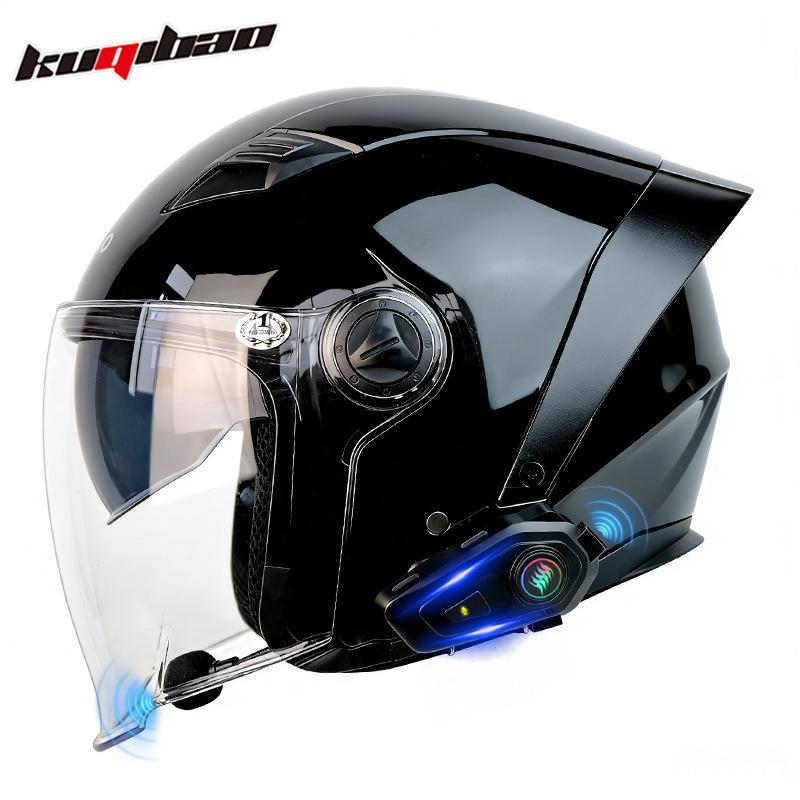 Cooles Bluetooth-Halbhelm-Fahrradhelm: Leicht, Doppelvisier, Lange Akkulaufzeit, 3C-zertifiziert, Komfortpassform, Überragende Klangqualität