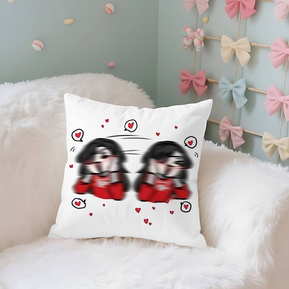 

Heaven Officials Blessing Throw Pillow Covers Pattern Cushion Cover Suitable For Sofa Bedroom Car Pillow Cover 40X40cm