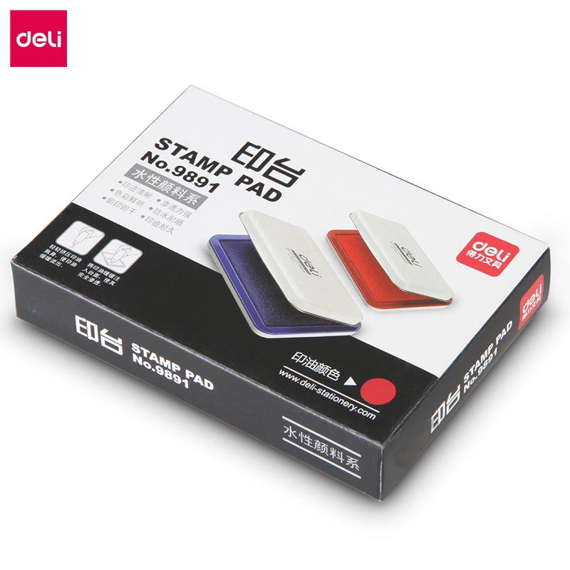 

Deli 9891 Quick-Dry Red Ink Fingerprint Stamp Pad for Office Use красный