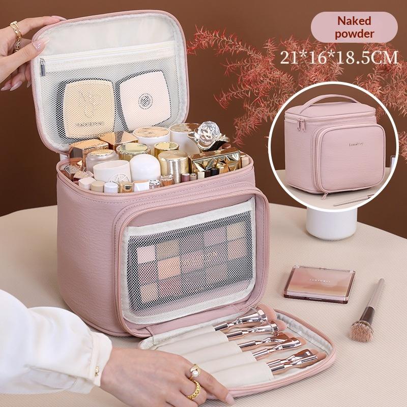 New PU Leather Multi Layer Makeup Bag Large Capacity Cosmetic Bags Luxury Cosmetics Organizer Women's Travel Essentials
