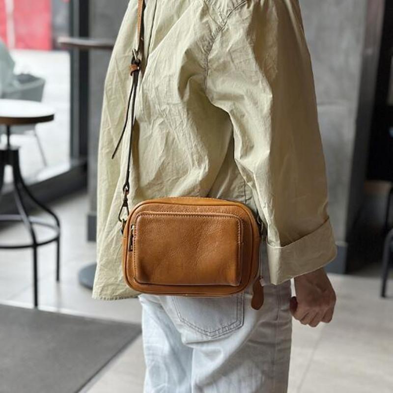 Fashi Leather Camera Bag Female 2026 Summer New Small Square Bag Cowhide Casual Single Shoulder Crossbody Head Layer Cowhide