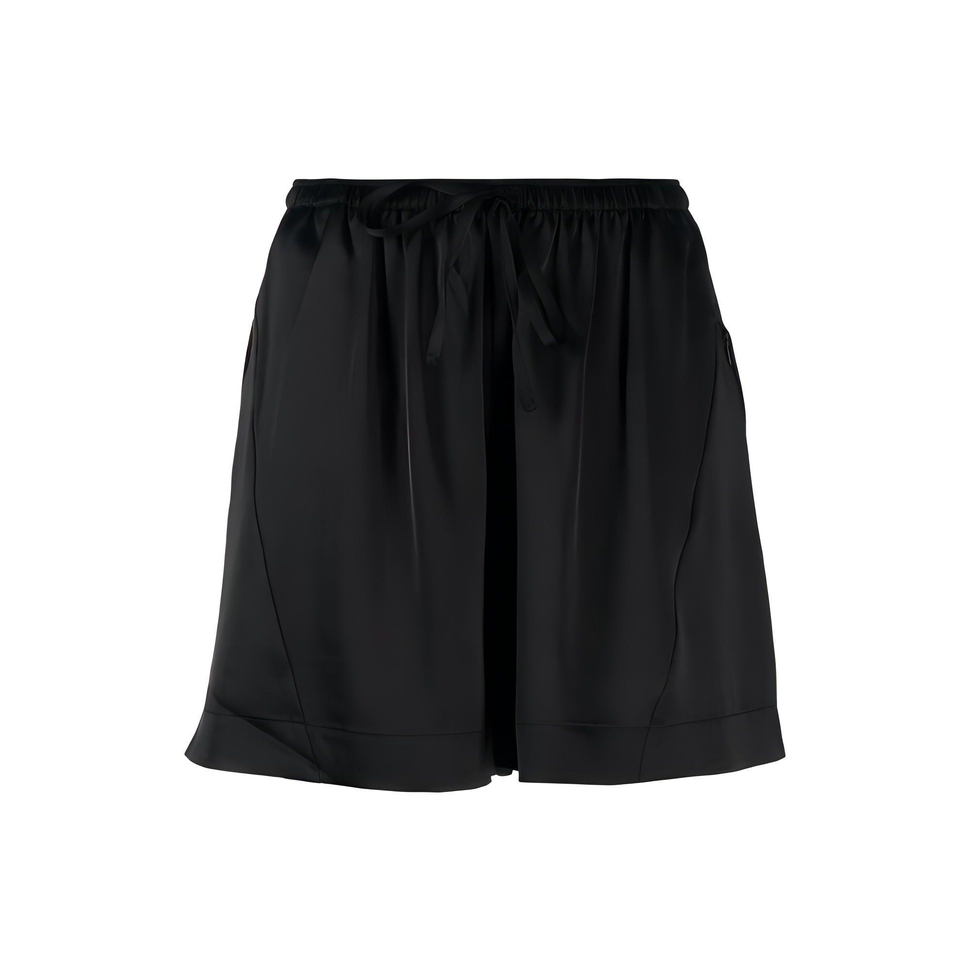 

Y-3 SS23 Однотонные шорты прямого покроя с высокой талией и завязками на резинке Женские шорты черного цвета H63034 XS