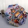 Christmas, Winter Wonderland Theme 8 Bone Hand Automatic Folding Umbrella, Compact and Portable Design, A Perfect Gift for Birthday, Christm