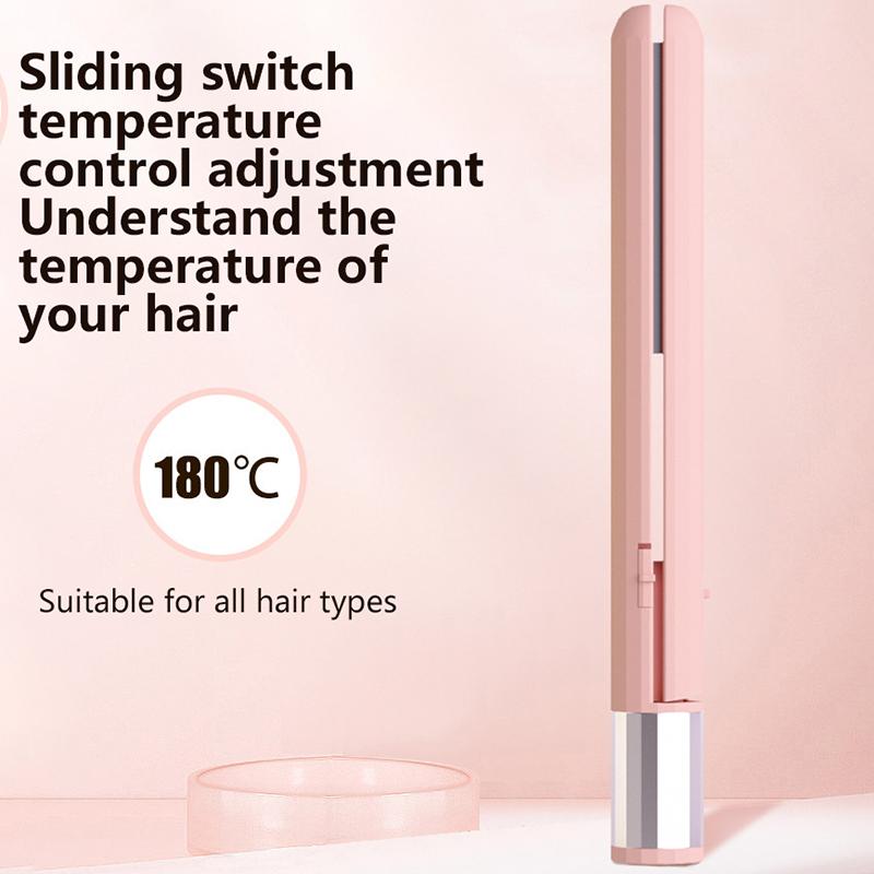 Mini Eisen Lockenstab Haarstyling Werkzeug Tragbarer Wiederaufladbarer Glätteisen Lockenstab Klemmen Typ-C USB Aufladung 180 Temperatur