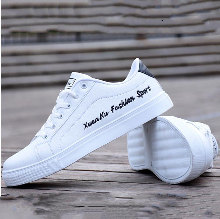 Men's Spring Trend Casual Low Top Board  Pu Leather Teenagers Flat Tide Shoes Plus Size