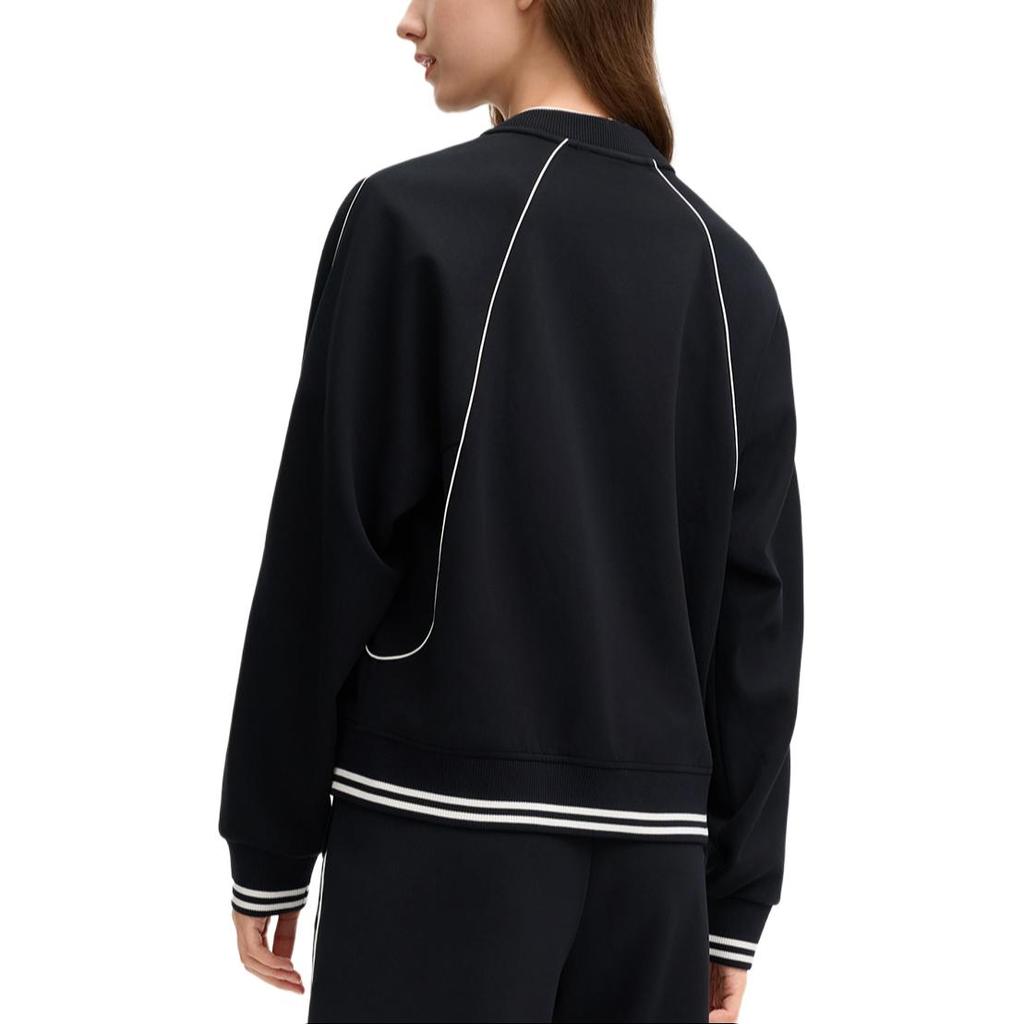 FILA Milano Series 2025 Q1 Casual Versatile Knitted Long Sleeve Jacket Women outerwear Black F11W515502FBK