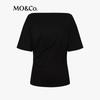 MO&Co. Modal Blend Pleated Off-Shoulder Short-Sleeve Top
