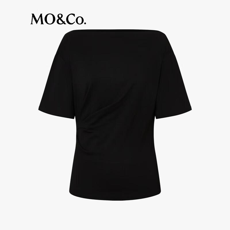 MO&Co. Modal Blend Pleated Off-Shoulder Short-Sleeve Top