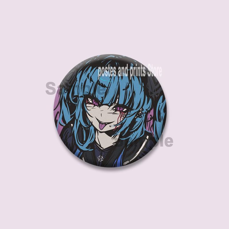 Anime Game Series The Hundred Line Last Defense Academy Badge Cartoon Round Brooch Pins on Backpack Hat Accessories Jewelry Gift
