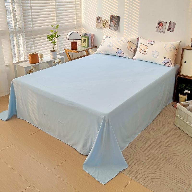 Cute Cartoon Bear Duvet Cover Set For Girls Child Room Decor Kawaii Strawberry Comforter Cover 3/4Pcs Washed Cotton Bedding Set