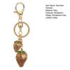 Sleutelhanger Hanger Aardbeivorm Strass Inleg Sleutelhouder met Karabijnsluiting Compact Lichtgewicht Tas Hanger Auto Accessoire