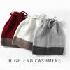 Cashmere Autumn and Winter New Women's Knitted Hat Casual Color Matching Drawstring Warm Ear Protection Baotou Hat