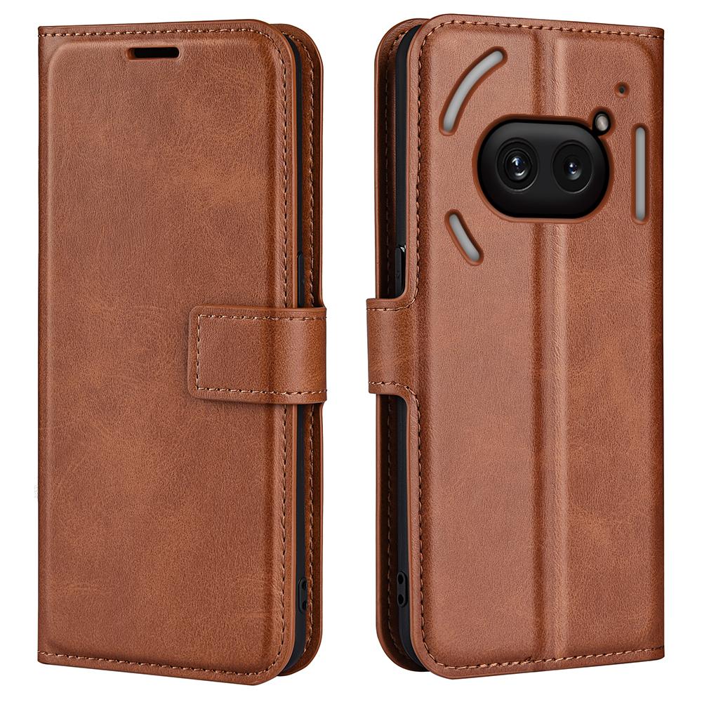 For Nothing Phone (2a) Plus/Phone (2a) Case PU Leather+TPU Phone Shell Calf Texture Wallet Stand Cover