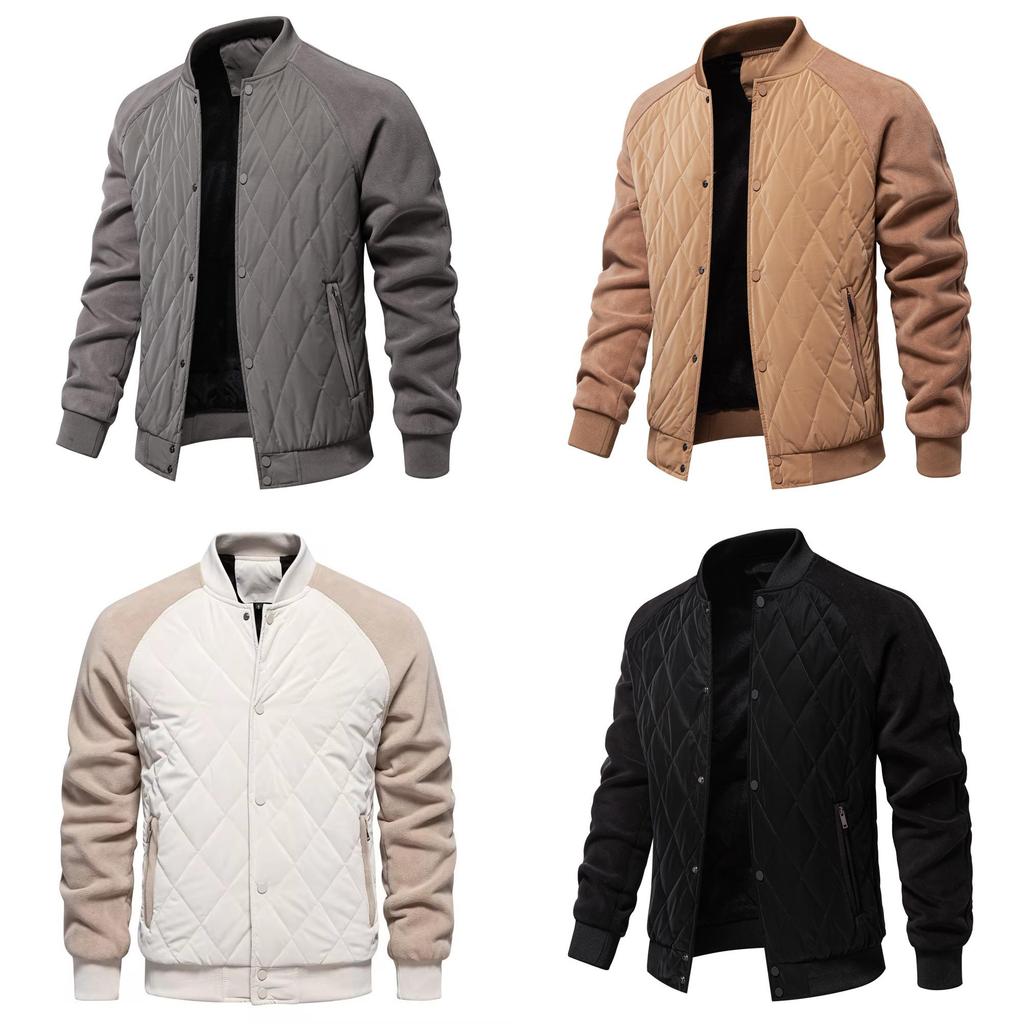 Fleecelined Thick Jacket With Windproof Fabric For Casual Men Autumn