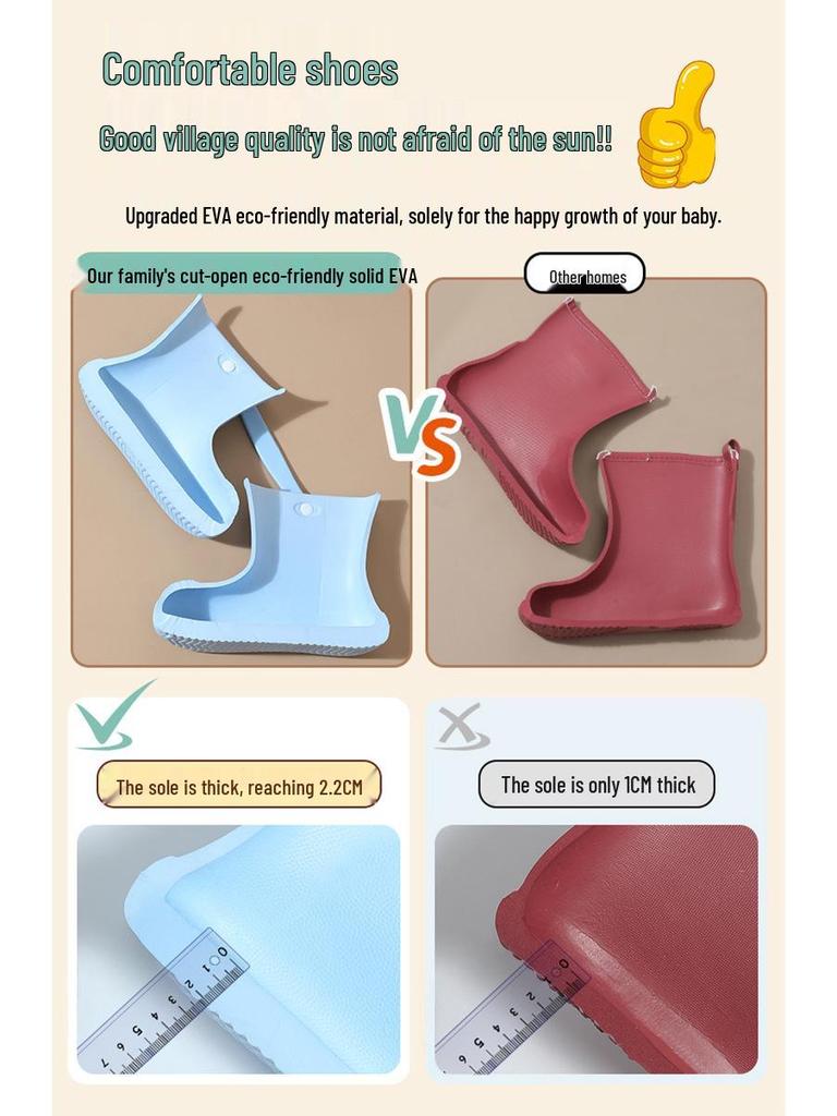 Dětské vodotěsné gumové holínky - Protiskluzové, vysoké provedení do školy